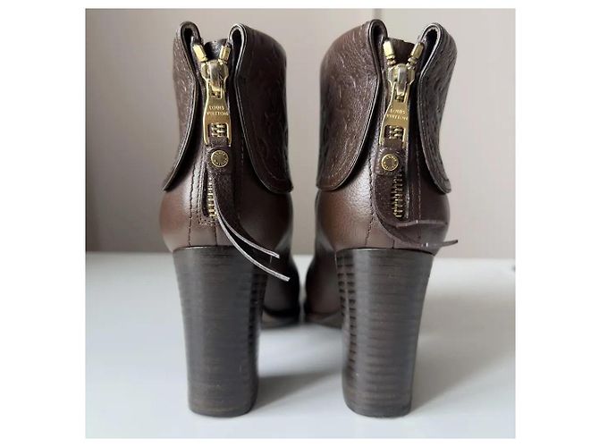 Botines Louis Vuitton de piel marrón Castaño - vista 6