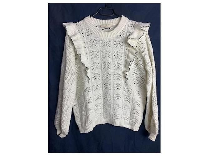 Pull im Vintage-Stil von Sézane Aus weiß - Ansicht 2