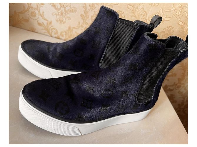 Stivali Louis Vuitton Blu Scuro Pelle Monogramma - vista 6