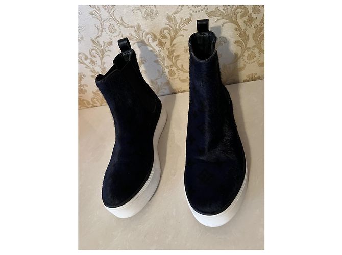 Stivali Louis Vuitton Blu Scuro Pelle Monogramma - vista 9