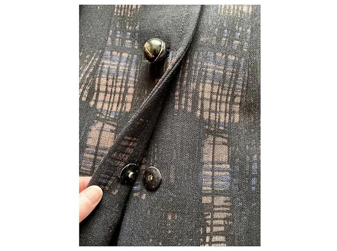 Abrigo Prada Natte Grafico Cacao de lana negro cacao azul Castaño - vista 3