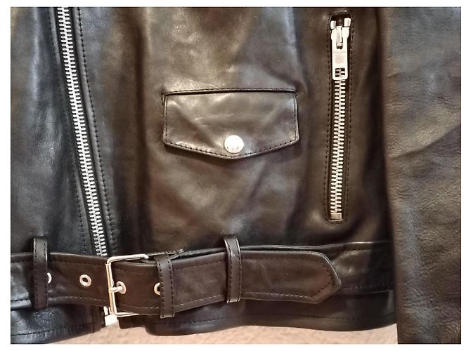 GUCCI LEDER-BIKERJACKE MIT GUCCI-LOGO. Schwarz - Ansicht 10