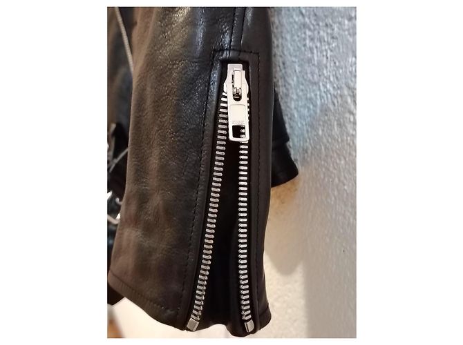 GUCCI LEDER-BIKERJACKE MIT GUCCI-LOGO. Schwarz - Ansicht 11