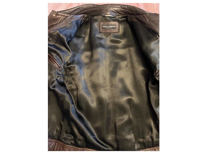 Dolce & Gabbana Lederjacke braun - Ansicht 12