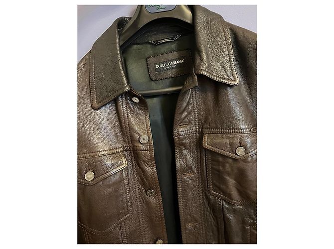 Dolce & Gabbana Lederjacke braun - Ansicht 2