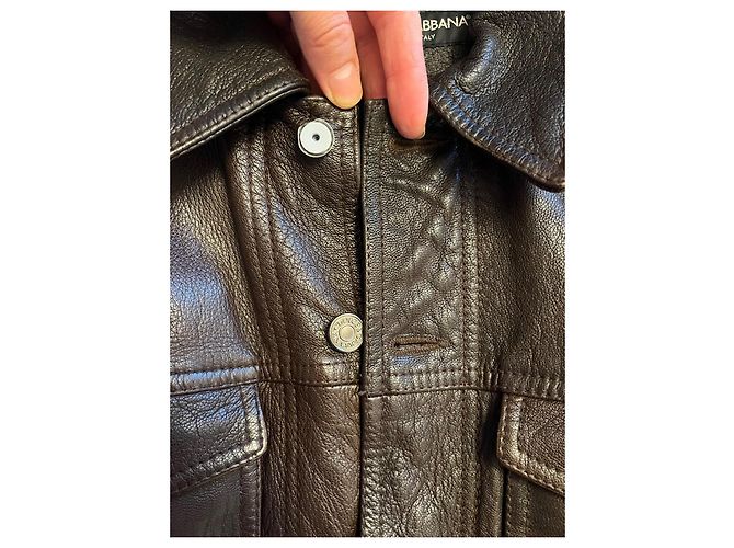 Dolce & Gabbana Lederjacke braun - Ansicht 3