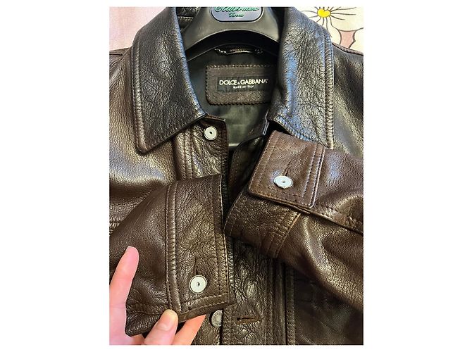 Dolce & Gabbana Lederjacke braun - Ansicht 6