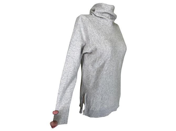 Autre Marque STREET ONE Grauer Kaschmirpullover mit Polo-Kragen - Ansicht 2