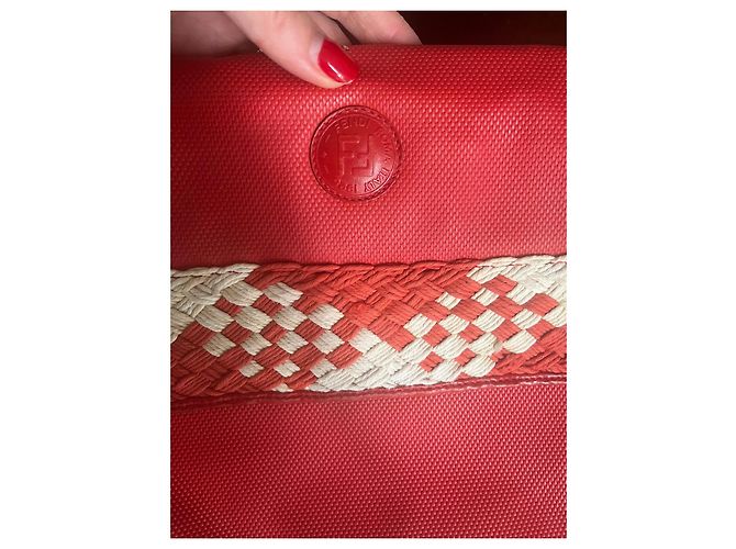 Borsa a tracolla Fendi Sas in pelle intrecciata rossa Rosso - vista 11
