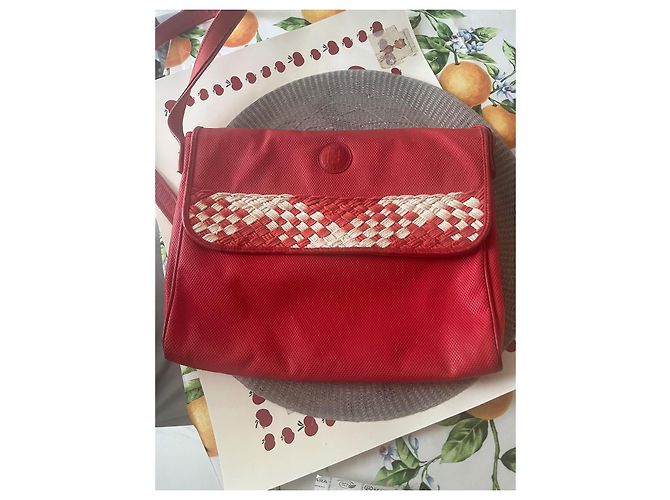 Borsa a tracolla Fendi Sas in pelle intrecciata rossa Rosso - vista 14