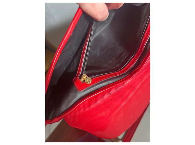 Borsa a tracolla Fendi Sas in pelle intrecciata rossa Rosso - vista 4