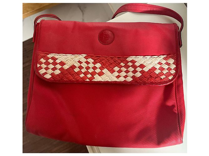 Borsa a tracolla Fendi Sas in pelle intrecciata rossa Rosso - vista 9