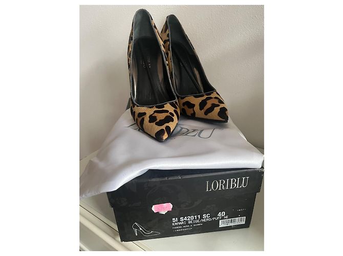 Loriblu Absatzschuhe aus Leder und Pelz Braun Größe 40 - Ansicht 2