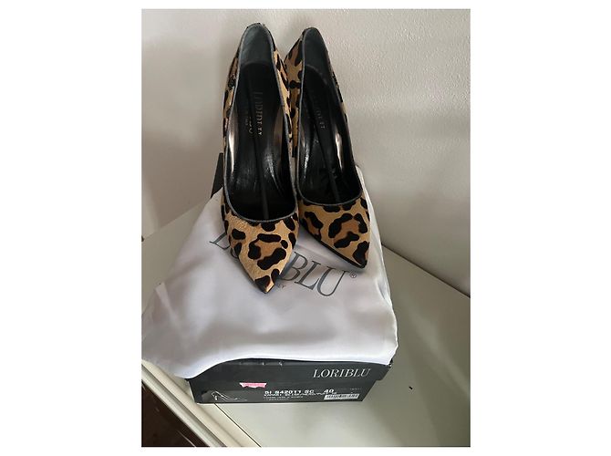 Loriblu Absatzschuhe aus Leder und Pelz Braun Größe 40 - Ansicht 7