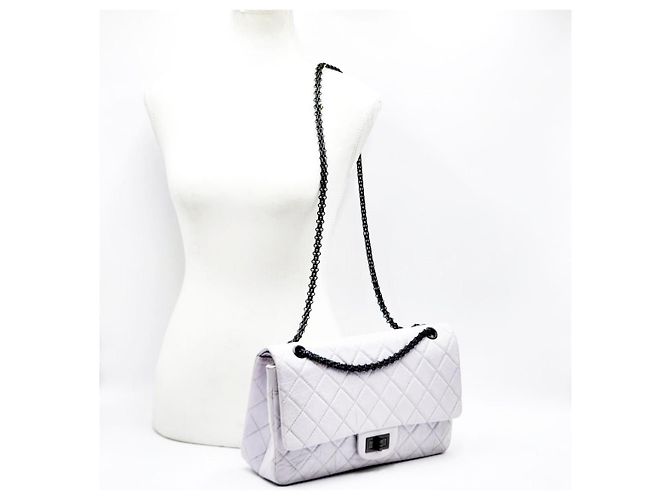 Borsa Chanel 2.55 Reissue Maxi Double Flap Grigio - vista 8