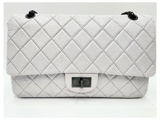 Borsa Chanel 2.55 Reissue Maxi Double Flap Grigio - vista 9