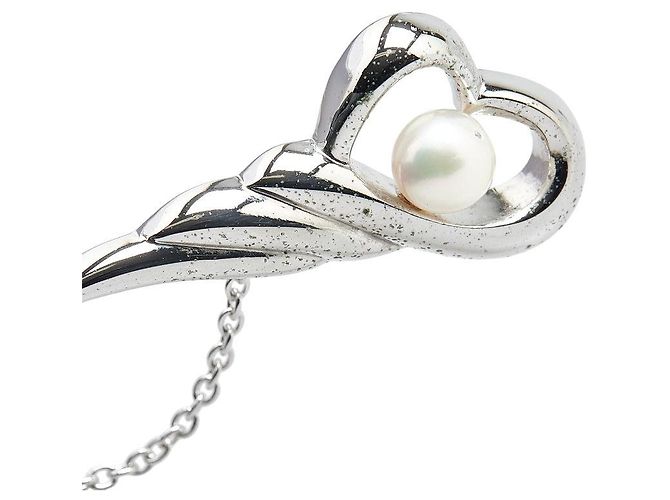 Spilla a forma di cuore con perla d'argento Tasaki - vista 3