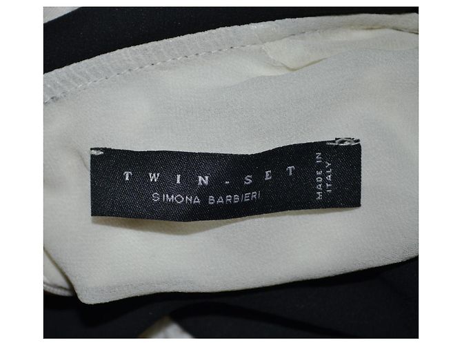 Twin Set Kleid aus Viskose schwarz weiß - Ansicht 4