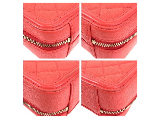 Sac Vanity Filigrane en Cuir Caviar Chanel Rouge - vue 3