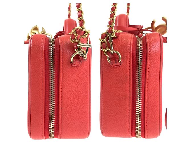 Sac Vanity Filigrane en Cuir Caviar Chanel Rouge - vue 7