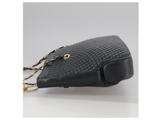 Borsa Tote BALLY in pelle nera e oro Auth mr918 Nero D'oro - vista 3