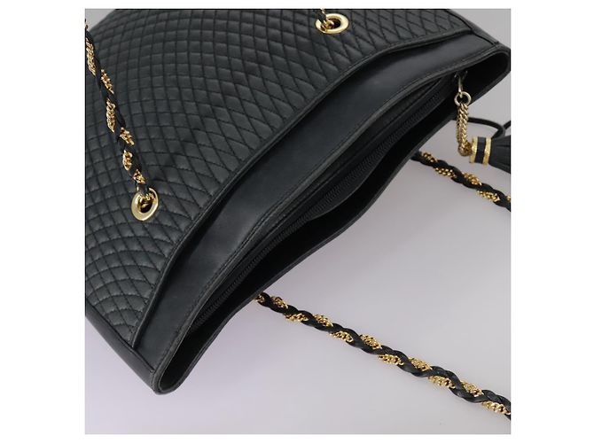 Borsa Tote BALLY in pelle nera e oro Auth mr918 Nero D'oro - vista 6