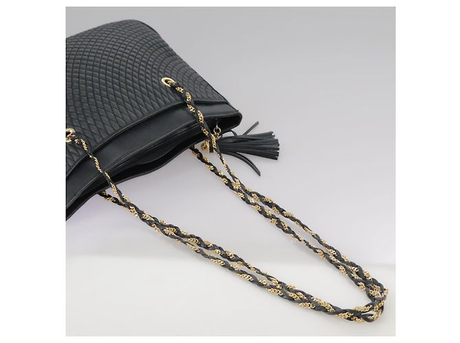 Borsa Tote BALLY in pelle nera e oro Auth mr918 Nero D'oro - vista 7