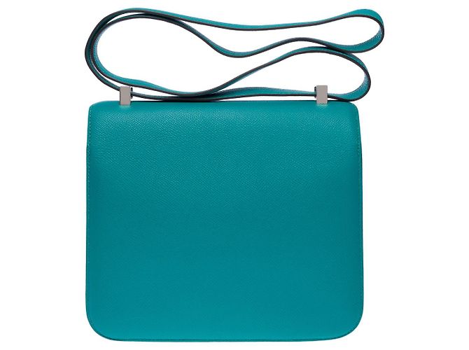 Hermès HERMES Constance Bag in Blue Leather - 102411 - view 4