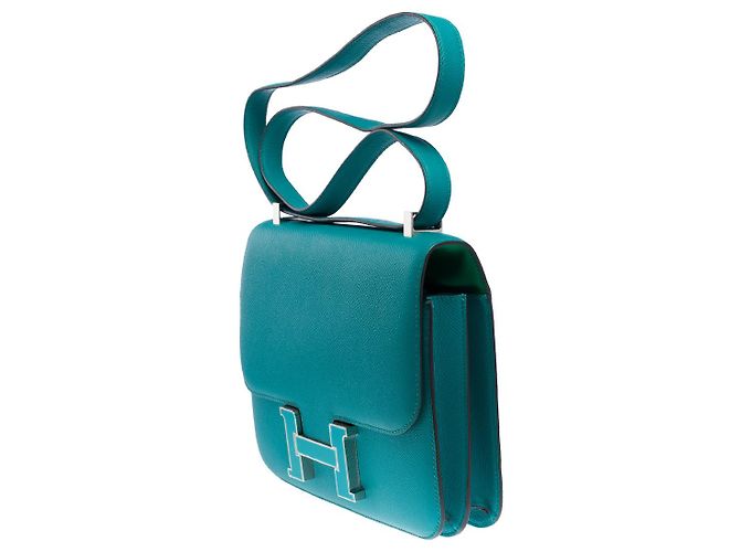 Hermès HERMES Constance Bag in Blue Leather - 102411 - view 5