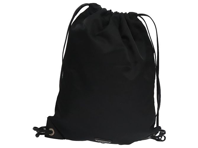 PRADA Backpack Nylon Leather Black Blue Silver Auth 92876 Silvery - view 2