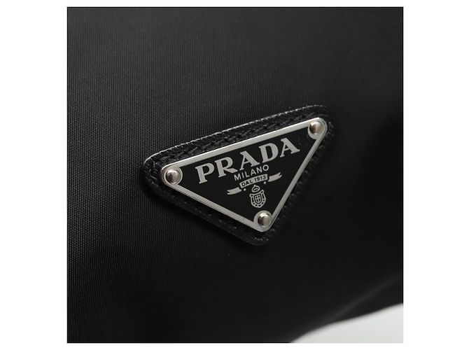 PRADA Backpack Nylon Leather Black Blue Silver Auth 92876 Silvery - view 21