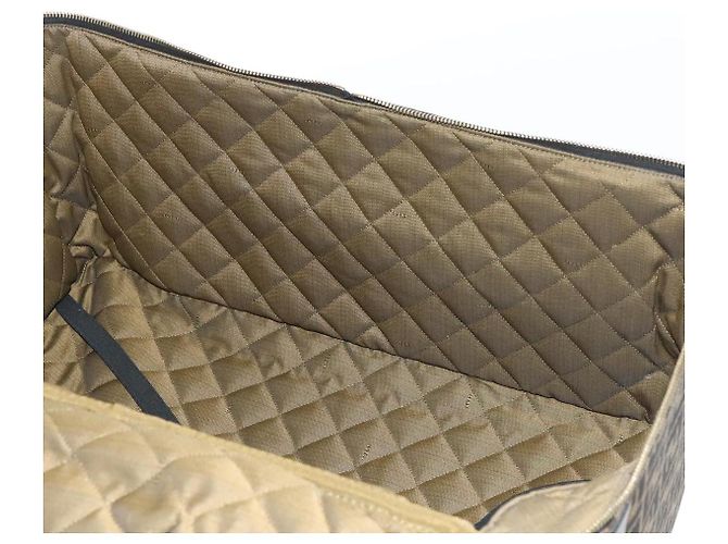 FENDI Zucca Lona Bolsa de Transporte Boston Negra Marrón Auth mr869 Castaño Negro - vista 28