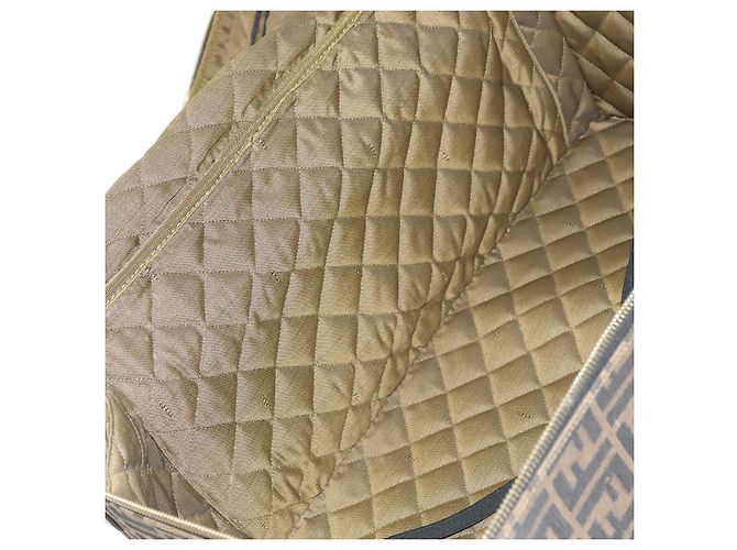 FENDI Zucca Lona Bolsa de Transporte Boston Negra Marrón Auth mr869 Castaño Negro - vista 29