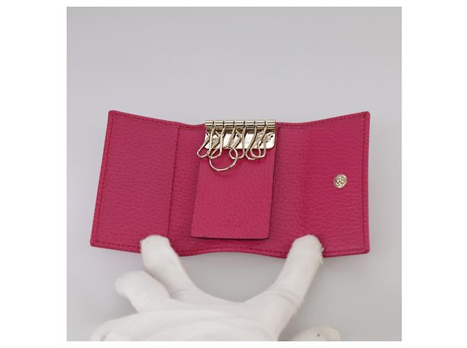 GUCCI Swing Key Case Leather Pink 354499 Auth am7524 - view 8