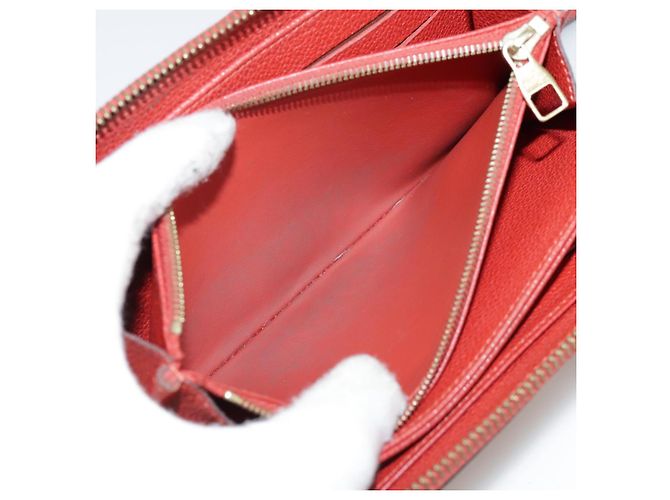 LOUIS VUITTON Monogram Empreinte Cartera Zippy Roja M60737 LV Auth bs21012 - vista 10