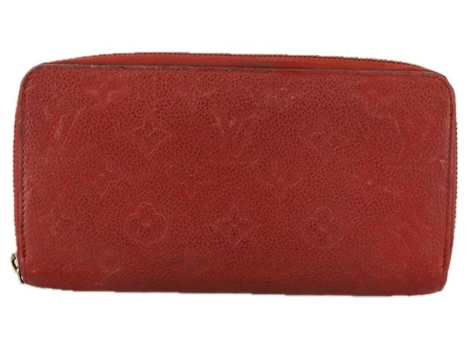 LOUIS VUITTON Monogram Empreinte Cartera Zippy Roja M60737 LV Auth bs21012 - vista 13
