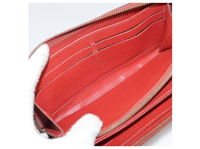 LOUIS VUITTON Monogram Empreinte Cartera Zippy Roja M60737 LV Auth bs21012 - vista 9
