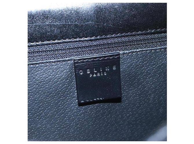 Céline Borsa a spalla in tela Macadam CELINE in pelle PVC nera e dorata Auth 104249 Nero D'oro - vista 18