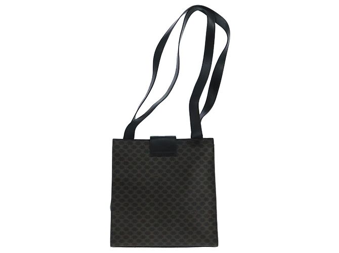 Céline Borsa a spalla in tela Macadam CELINE in pelle PVC nera e dorata Auth 104249 Nero D'oro - vista 2