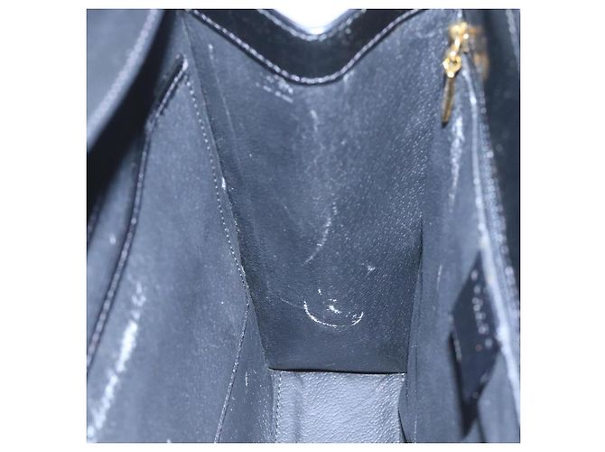 Céline Borsa a spalla in tela Macadam CELINE in pelle PVC nera e dorata Auth 104249 Nero D'oro - vista 20