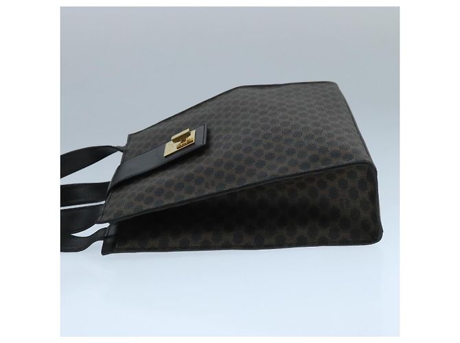 Céline Borsa a spalla in tela Macadam CELINE in pelle PVC nera e dorata Auth 104249 Nero D'oro - vista 4
