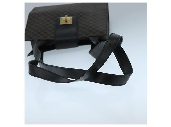 Céline Borsa a spalla in tela Macadam CELINE in pelle PVC nera e dorata Auth 104249 Nero D'oro - vista 7