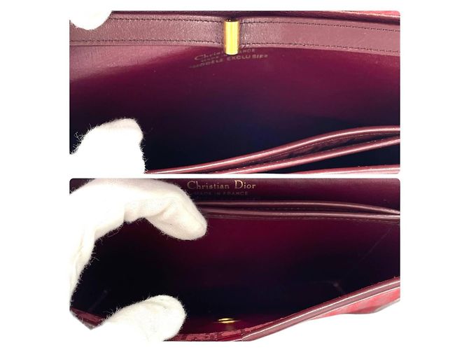 Borsa a spalla monogramma oro bordeaux Christian Dior Rosso D'oro - vista 10