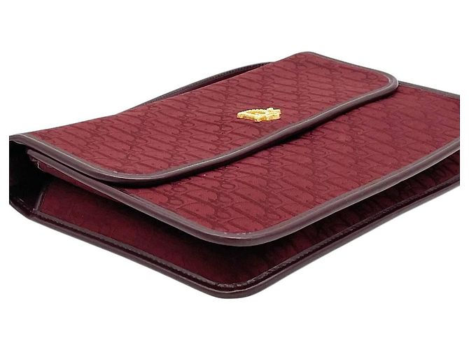 Borsa a spalla monogramma oro bordeaux Christian Dior Rosso D'oro - vista 4