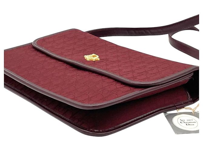 Borsa a spalla monogramma oro bordeaux Christian Dior Rosso D'oro - vista 5