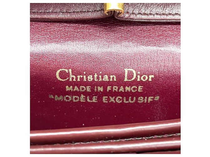 Borsa a spalla monogramma oro bordeaux Christian Dior Rosso D'oro - vista 9