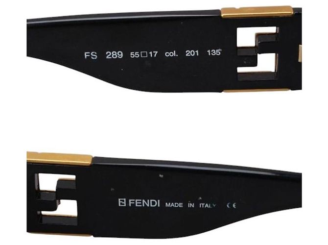 Occhiali da sole vintage Fendi Logo FF Nero Oro FS289 D'oro - vista 6