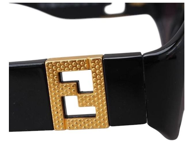 Occhiali da sole vintage Fendi Logo FF Nero Oro FS289 D'oro - vista 9