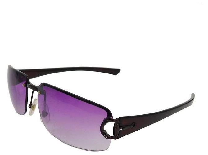 Occhiali da sole senza montatura con gradiente nero, viola e viola di Gucci Porpora - vista 2