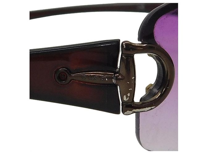 Occhiali da sole senza montatura con gradiente nero, viola e viola di Gucci Porpora - vista 7